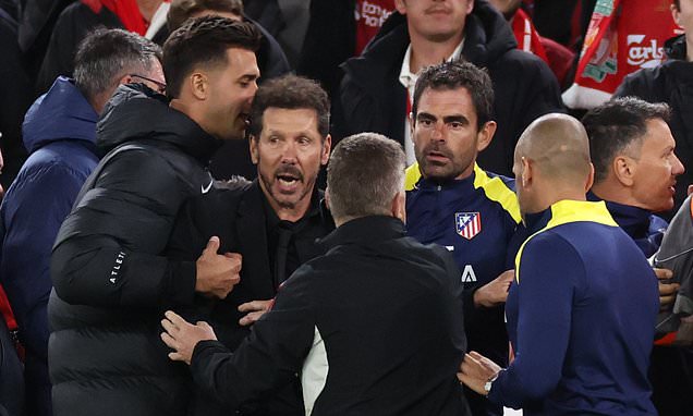 Diego Simeone 'absolutely loses the plot' in red-card MELTDOWN after Liverpool's late winner against Atletico Madrid 